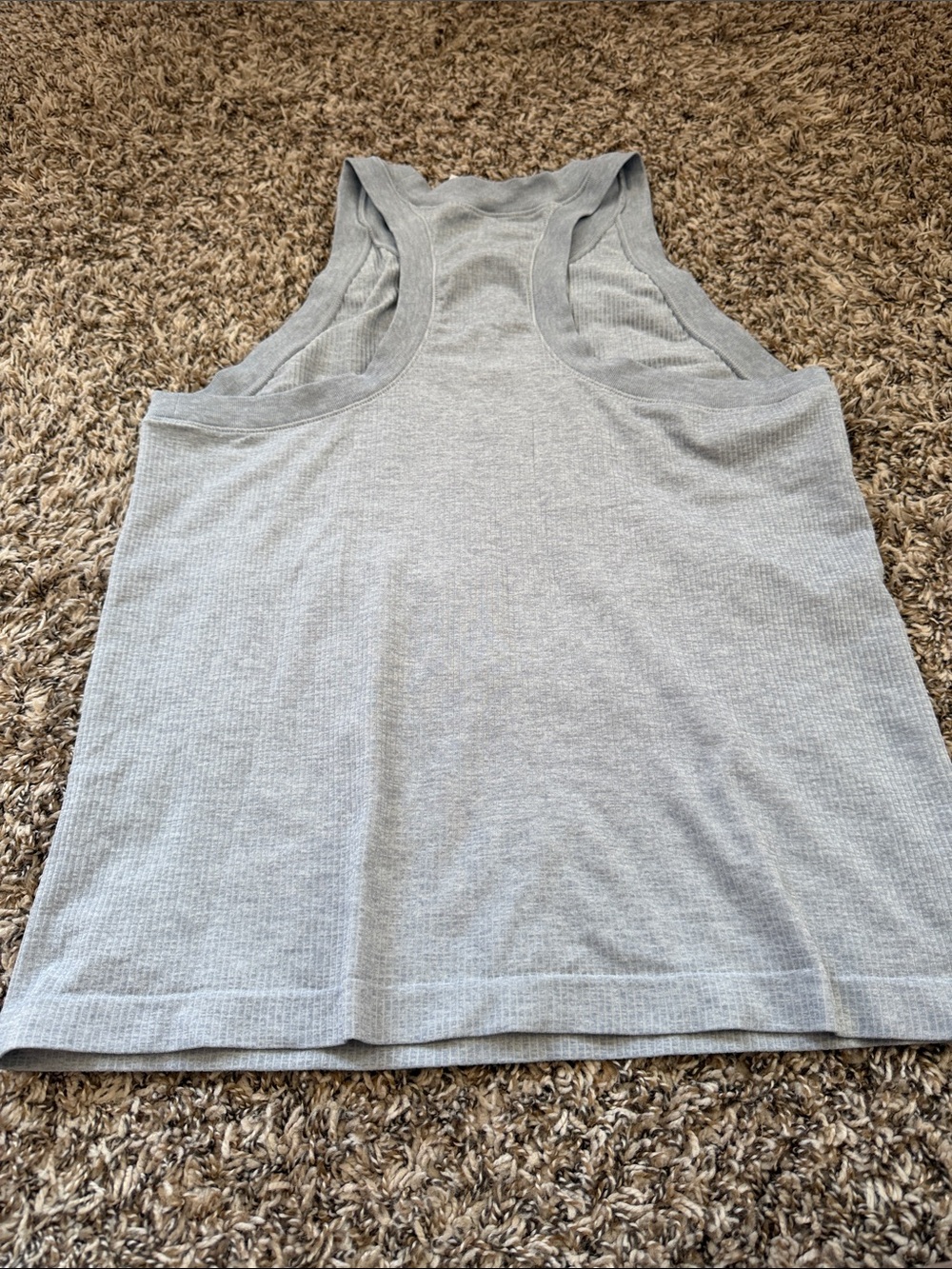 Athleta Light Gray Ribbed Racerback Tank - Picture 4 of 5
